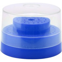 Plasdent Round 2-Tier Bur Block, Blue, Standard Lid